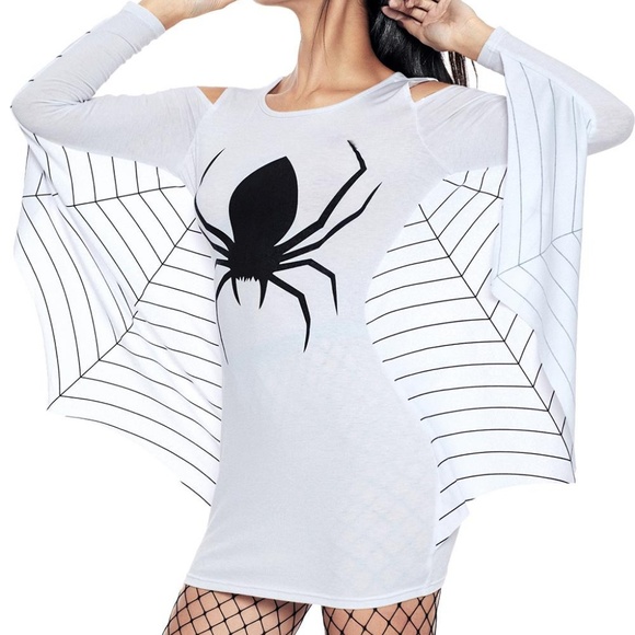 New Womens Spider Web Halloween Costume Size M/L - Picture 7 of 8